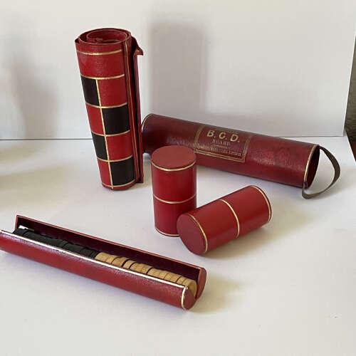 Rare Jaques portable B.C.D. 'Backgammon, Chess & Draughts' set